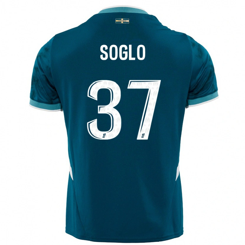 Danxen Homme Maillot Emran Soglo #37 Turquoise Bleu Tenues Extérieur 2024/25 T-Shirt