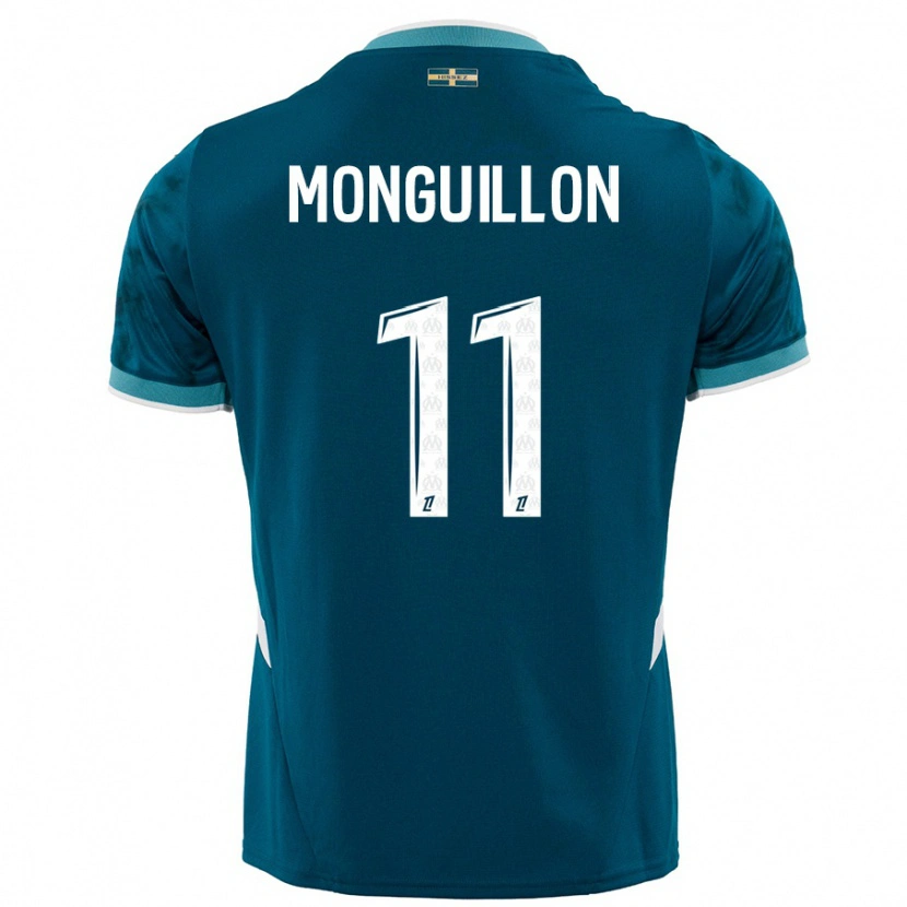 Danxen Homme Maillot Coralie Monguillon #11 Turquoise Bleu Tenues Extérieur 2024/25 T-Shirt
