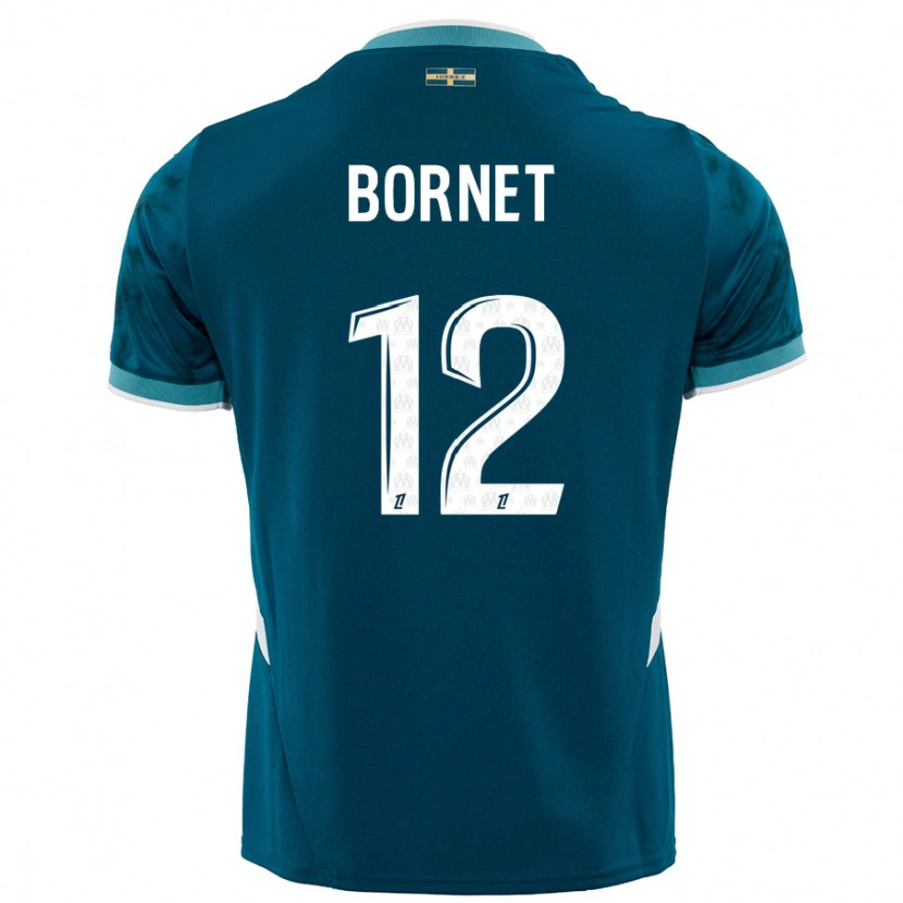 Danxen Homme Maillot Camille Bornet #12 Turquoise Bleu Tenues Extérieur 2024/25 T-Shirt