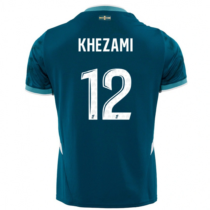 Danxen Homme Maillot Roselène Khezami #12 Turquoise Bleu Tenues Extérieur 2024/25 T-Shirt