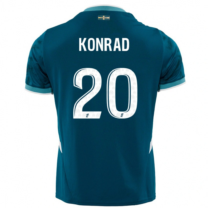 Danxen Homme Maillot Konrad De La Fuente #20 Turquoise Bleu Tenues Extérieur 2024/25 T-Shirt