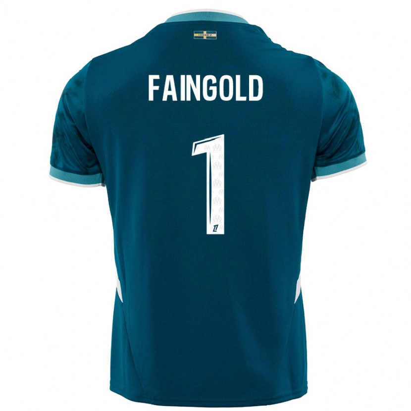 Danxen Homme Maillot Abbie Faingold #1 Turquoise Bleu Tenues Extérieur 2024/25 T-Shirt