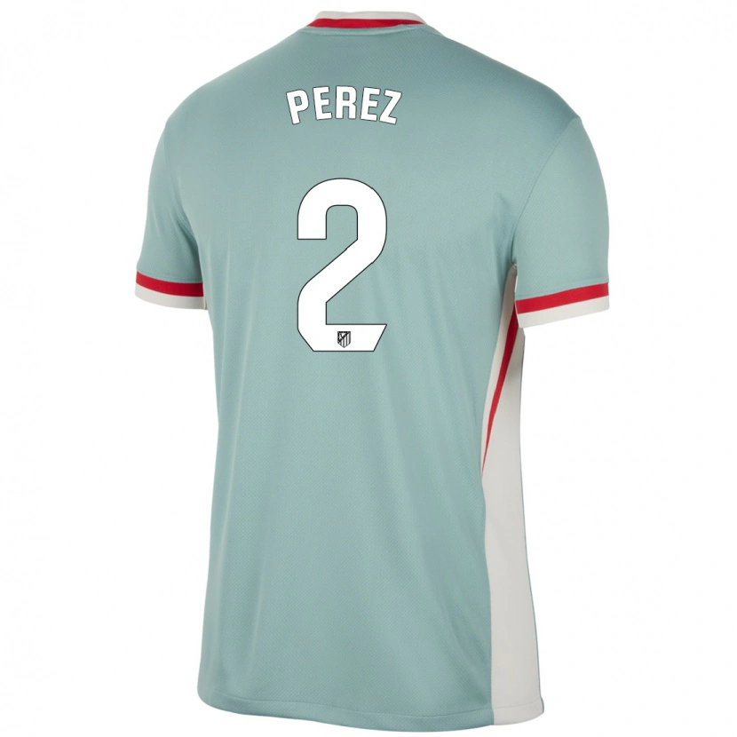 Danxen Homme Maillot Xènia Pérez #2 Beige Clair Bleu Tenues Extérieur 2024/25 T-Shirt