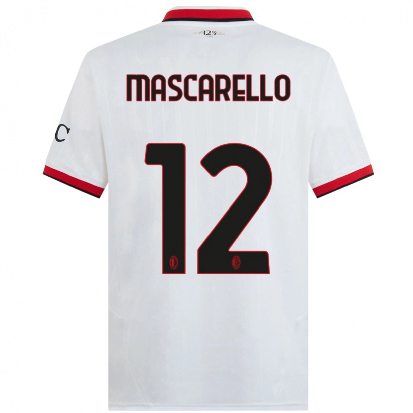 Danxen Homme Maillot Marta Mascarello #12 Blanc Noir Rouge Tenues Extérieur 2024/25 T-Shirt