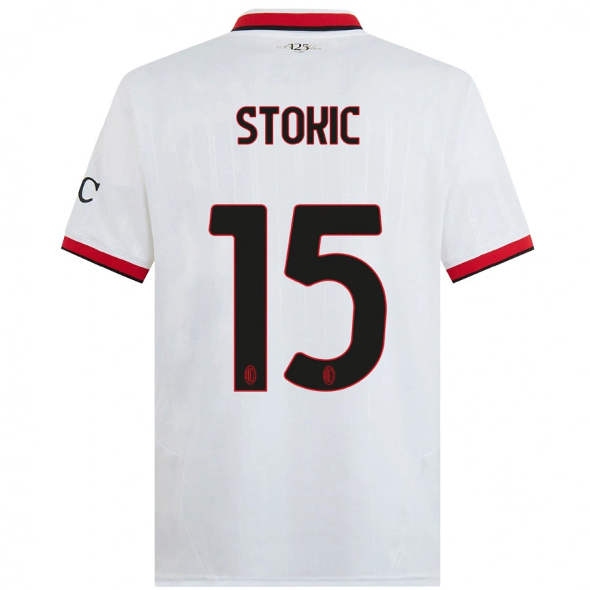 Danxen Homme Maillot Sara Stokić #15 Blanc Noir Rouge Tenues Extérieur 2024/25 T-Shirt