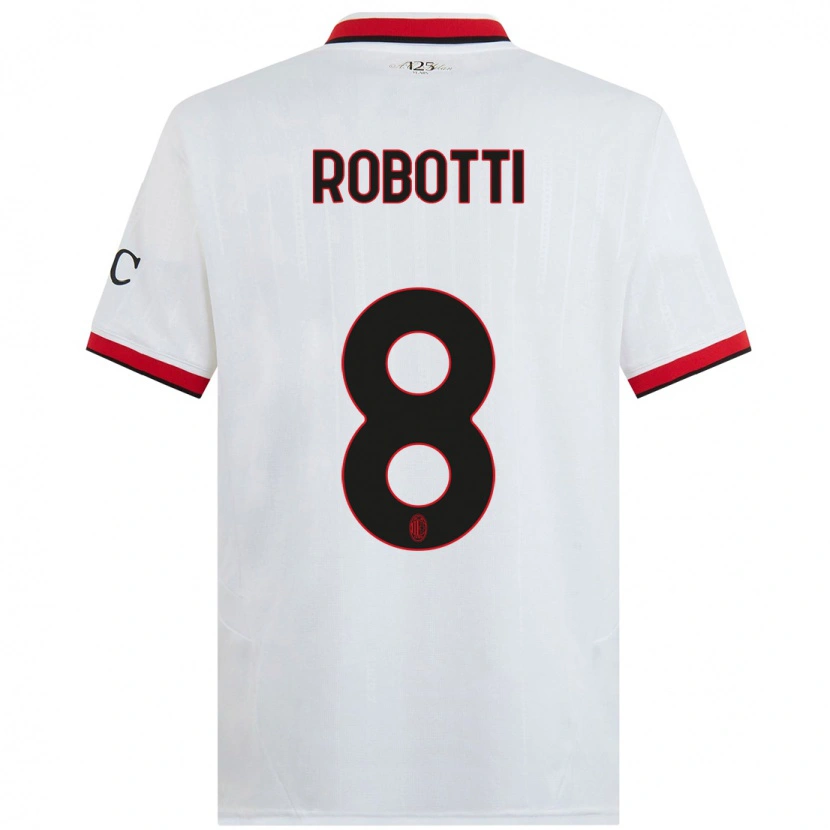 Danxen Homme Maillot Giovanni Robotti #8 Blanc Noir Rouge Tenues Extérieur 2024/25 T-Shirt