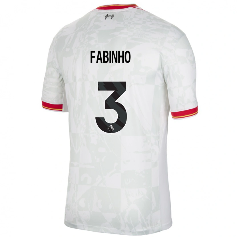 Danxen Homme Maillot Fabinho #3 Blanc Rouge Noir Troisieme 2024/25 T-Shirt