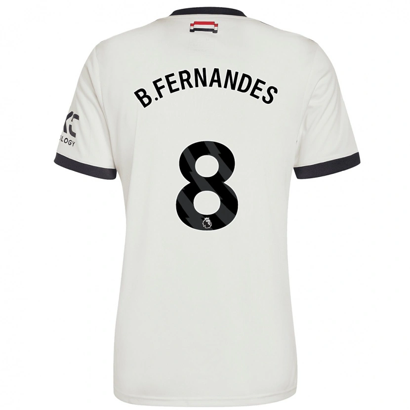 Danxen Homme Maillot Bruno Fernandes #8 Blanc Cassé Troisieme 2024/25 T-Shirt