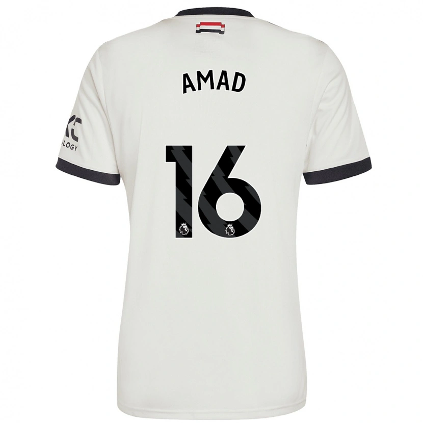 Danxen Homme Maillot Amad Diallo #16 Blanc Cassé Troisieme 2024/25 T-Shirt