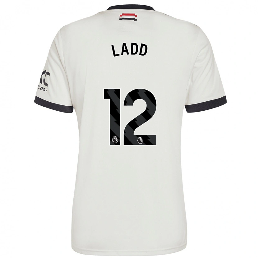 Danxen Homme Maillot Hayley Ladd #12 Blanc Cassé Troisieme 2024/25 T-Shirt