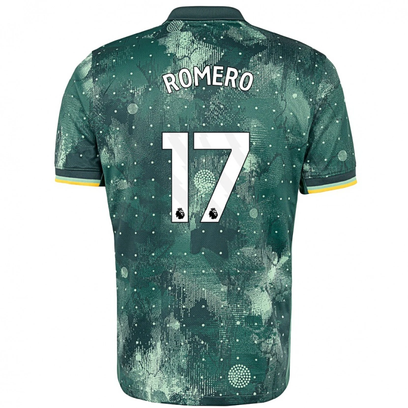 Danxen Homme Maillot Cristian Romero #17 Vert Menthe Troisieme 2024/25 T-Shirt