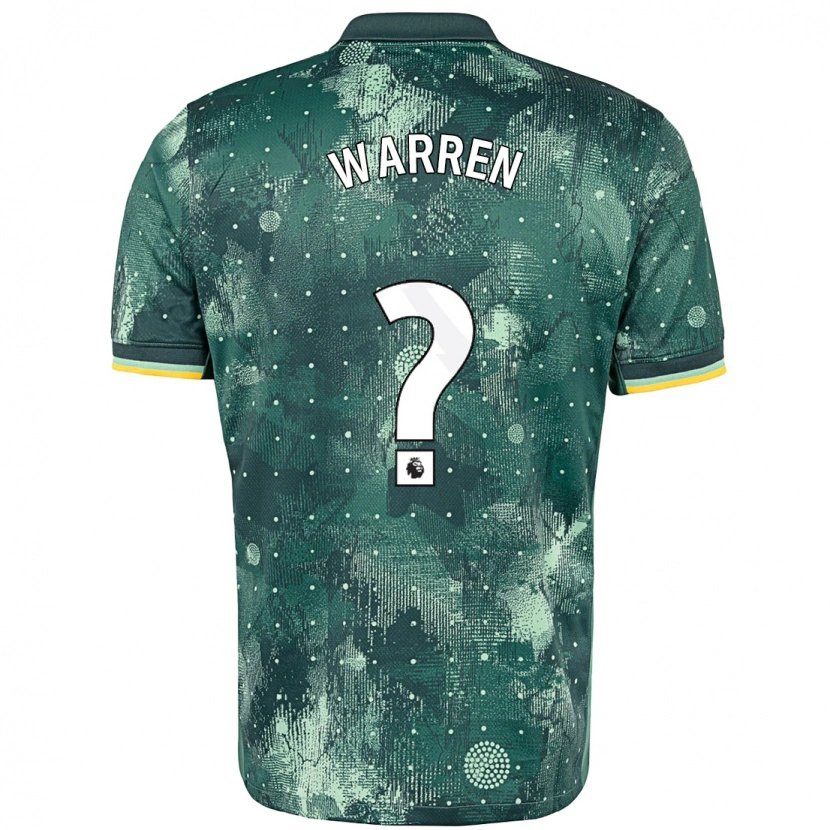 Danxen Homme Maillot Charlie Warren #0 Vert Menthe Troisieme 2024/25 T-Shirt