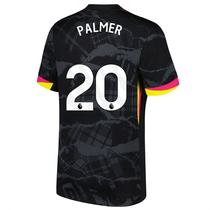 Danxen Homme Maillot Cole Palmer #20 Noir Rose Troisieme 2024/25 T-Shirt