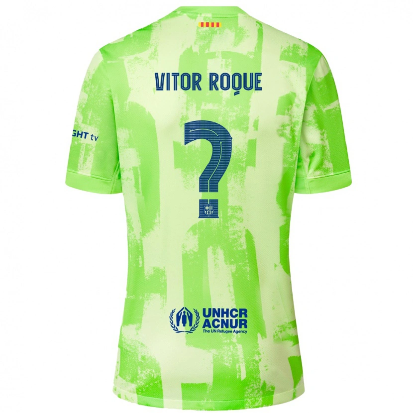 Danxen Homme Maillot Vitor Roque #8 Citron Vert Troisieme 2024/25 T-Shirt