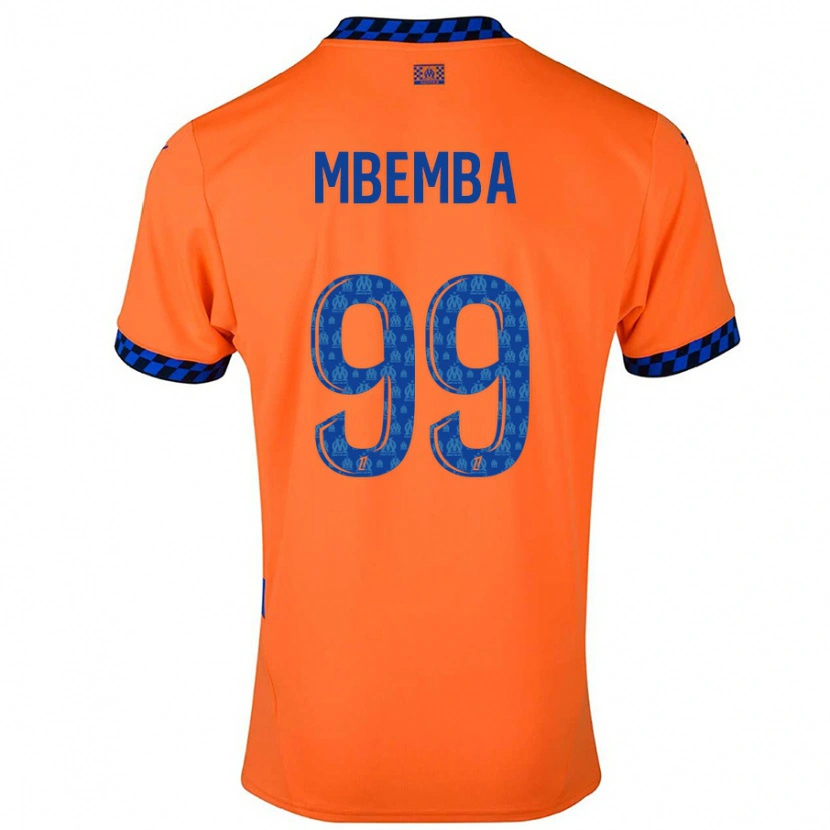 Danxen Homme Maillot Chancel Mbemba #99 Orange Bleu Foncé Troisieme 2024/25 T-Shirt