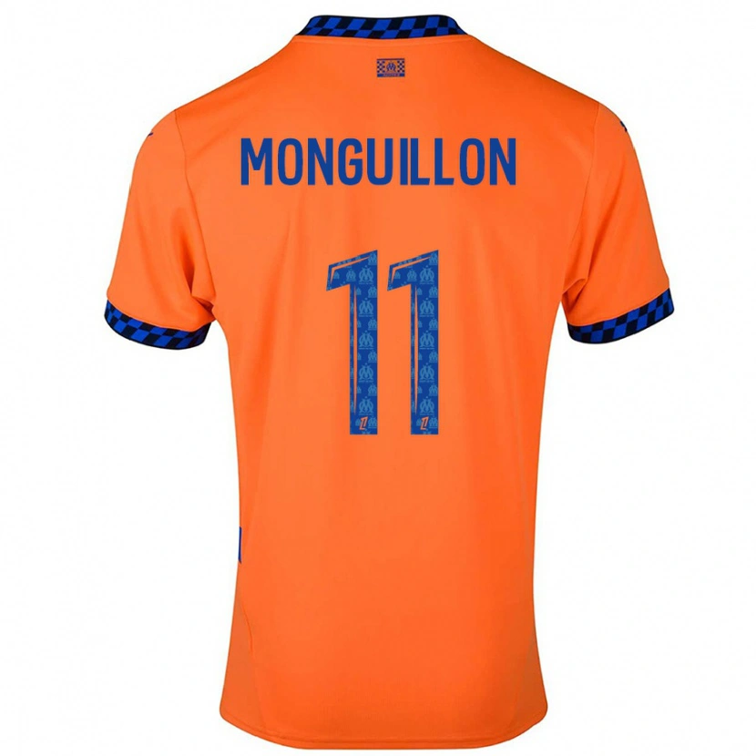 Danxen Homme Maillot Coralie Monguillon #11 Orange Bleu Foncé Troisieme 2024/25 T-Shirt