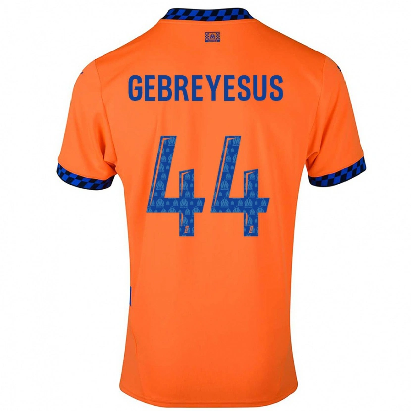 Danxen Homme Maillot Esey Gebreyesus #44 Orange Bleu Foncé Troisieme 2024/25 T-Shirt