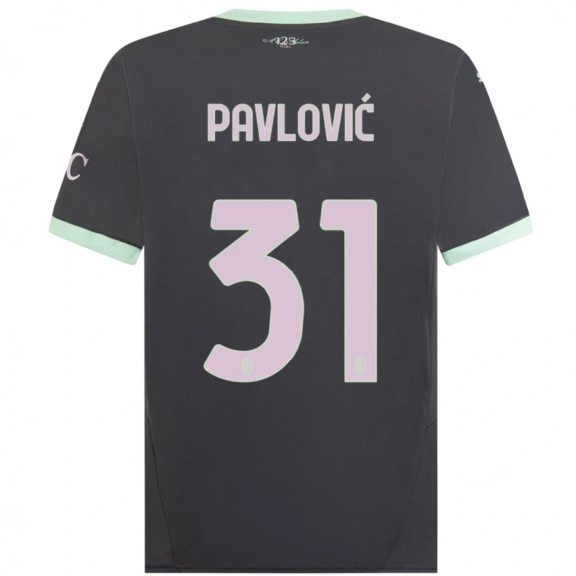 Danxen Homme Maillot Strahinja Pavlović #31 Gris Troisieme 2024/25 T-Shirt