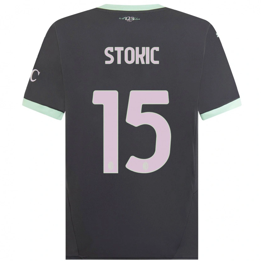 Danxen Homme Maillot Sara Stokić #15 Gris Troisieme 2024/25 T-Shirt
