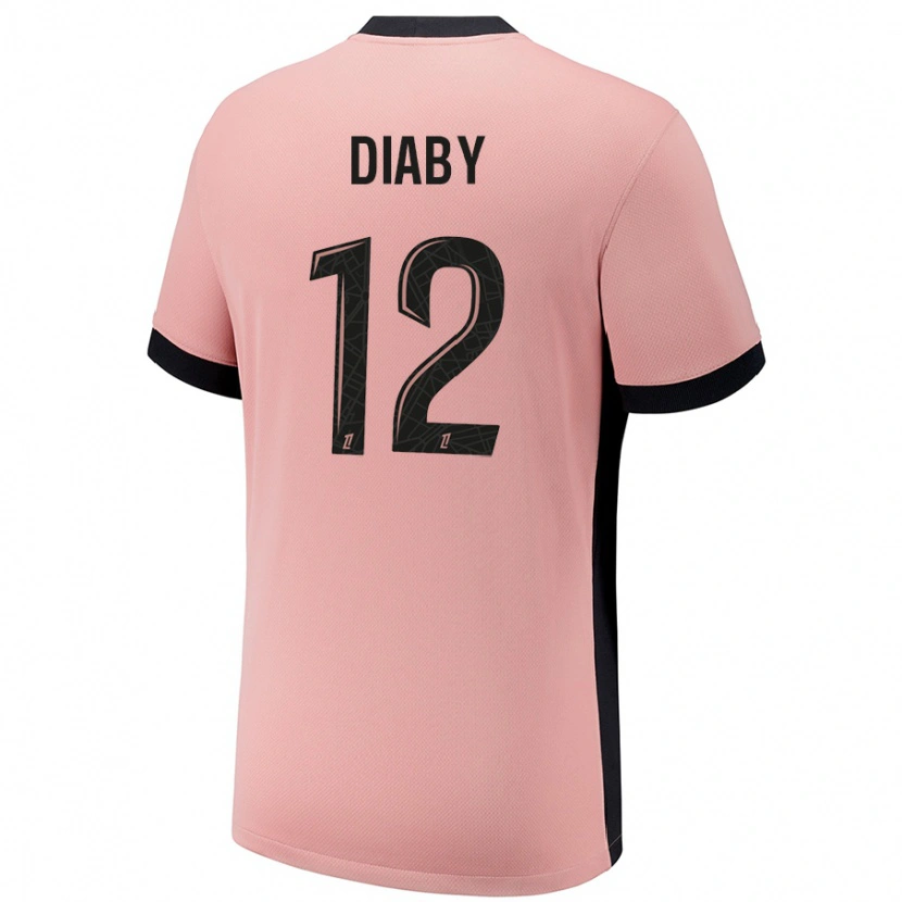 Danxen Homme Maillot Ibrahima Diaby #12 Rouille Rose Troisieme 2024/25 T-Shirt