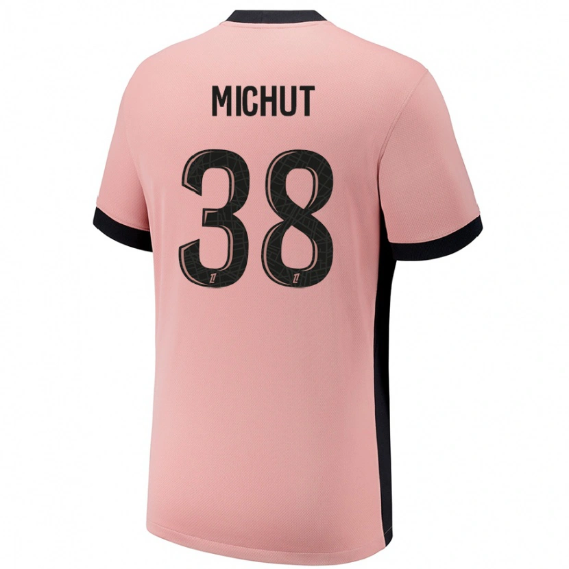 Danxen Homme Maillot Edouard Michut #38 Rouille Rose Troisieme 2024/25 T-Shirt