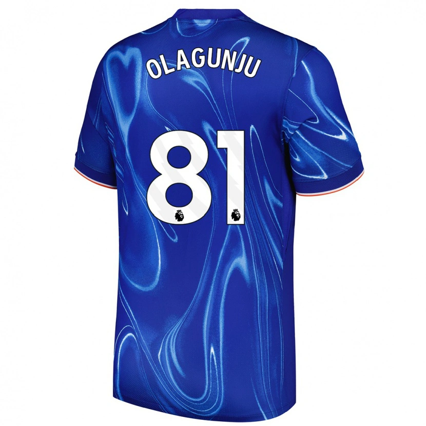 Danxen Femme Maillot Saheed Olagunju #81 Bleu Blanc Tenues Domicile 2024/25 T-Shirt