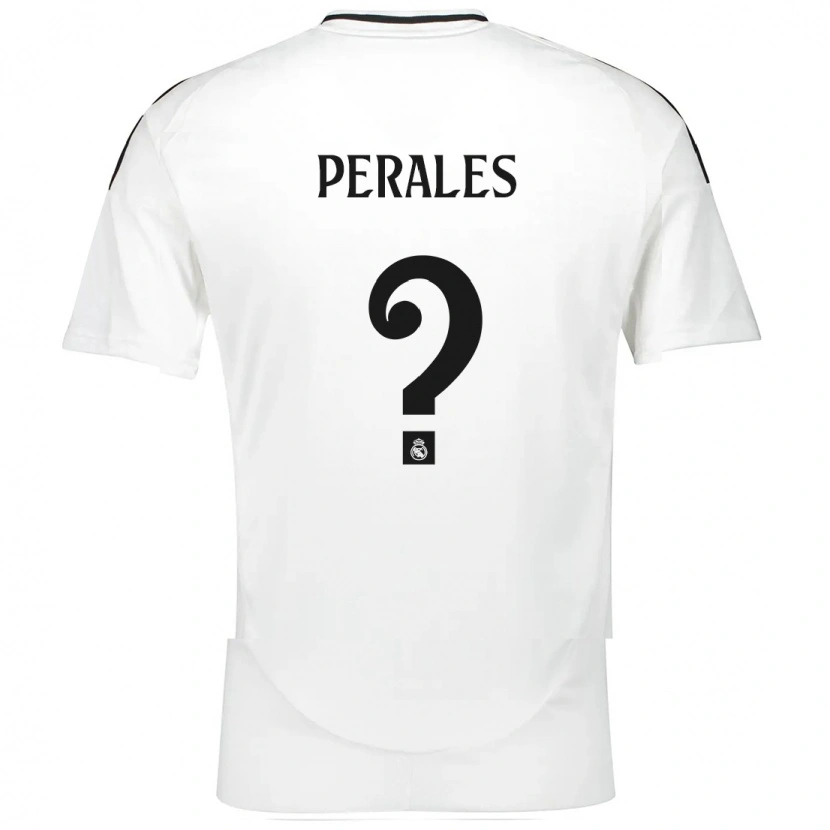 Danxen Femme Maillot Miguel Perales #0 Blanc Tenues Domicile 2024/25 T-Shirt