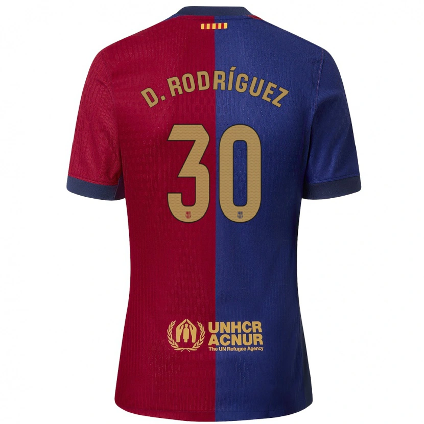 Danxen Femme Maillot Dani Rodríguez #30 Bleu Rouge Tenues Domicile 2024/25 T-Shirt
