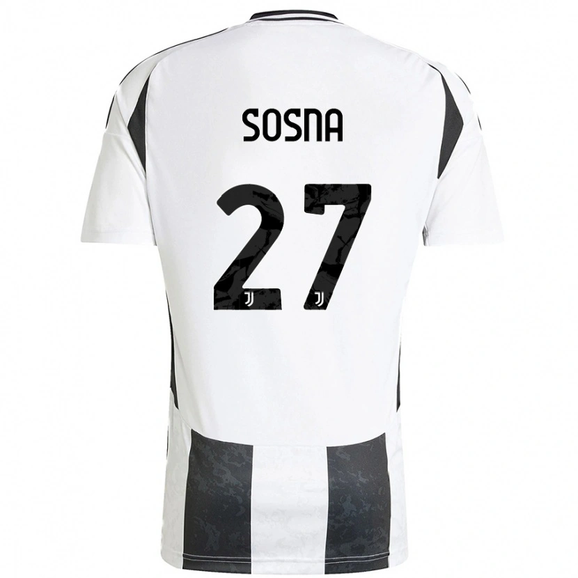 Danxen Femme Maillot Adam Sosna #27 Blanc Noir Tenues Domicile 2024/25 T-Shirt