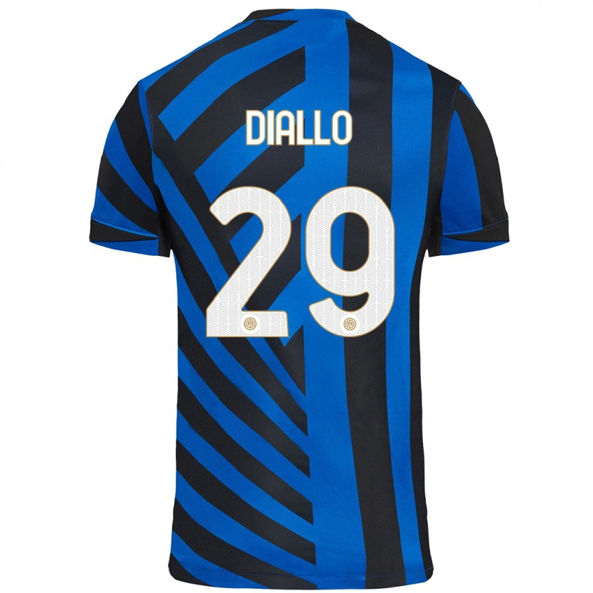 Danxen Femme Maillot Oumar Diallo #29 Bleu Noir Tenues Domicile 2024/25 T-Shirt