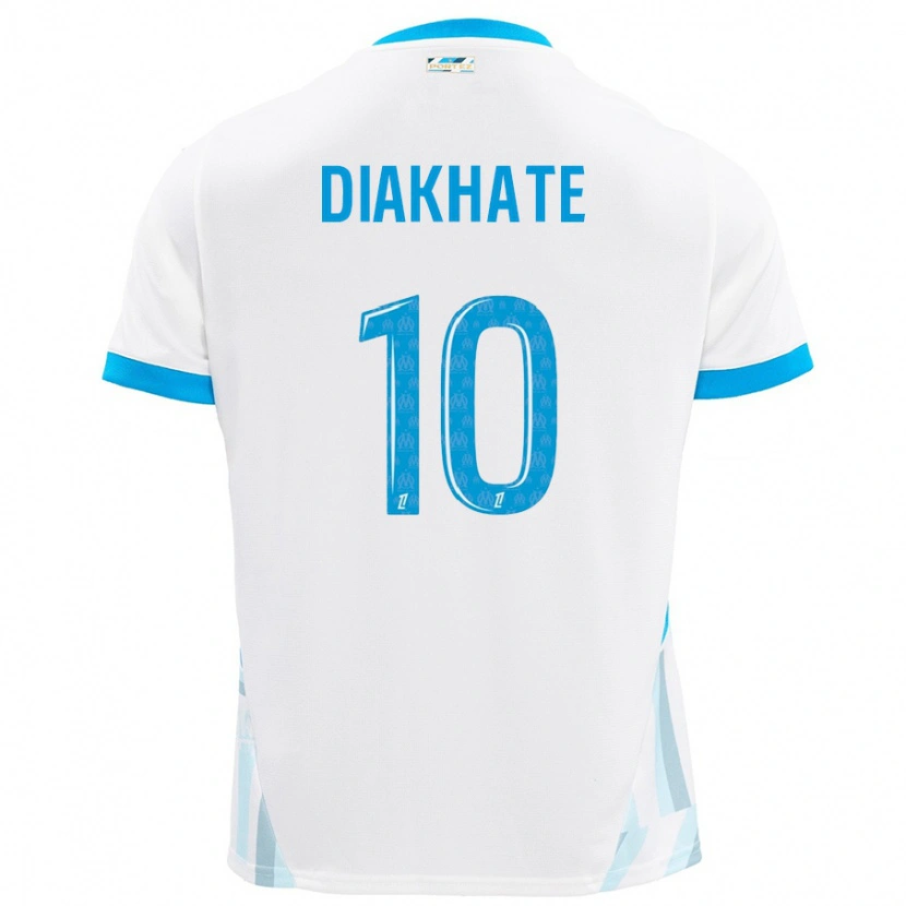 Danxen Femme Maillot Ndeye Awa Diakhaté #10 Blanc Bleu Ciel Tenues Domicile 2024/25 T-Shirt