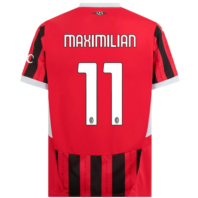 Danxen Femme Maillot Maximilian Ibrahimović #11 Rouge Noir Tenues Domicile 2024/25 T-Shirt