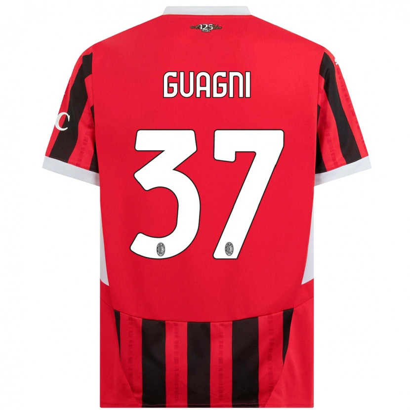 Danxen Femme Maillot Alia Guagni #37 Rouge Noir Tenues Domicile 2024/25 T-Shirt