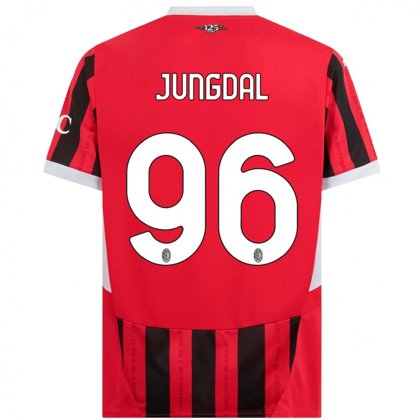 Danxen Femme Maillot Andreas Jungdal #96 Rouge Noir Tenues Domicile 2024/25 T-Shirt