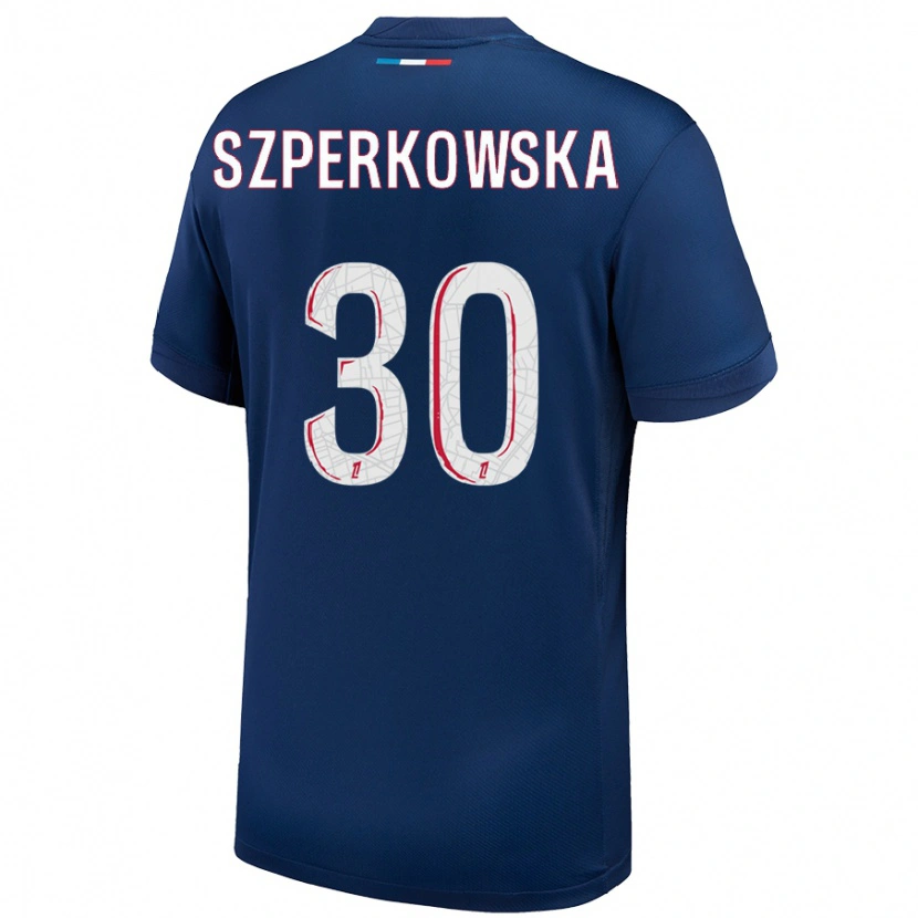 Danxen Femme Maillot Oliwia Szperkowska #30 Bleu Marine Blanc Tenues Domicile 2024/25 T-Shirt