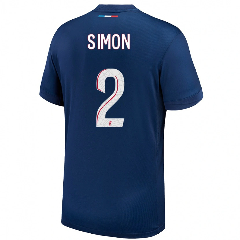 Danxen Femme Maillot Benedicte Simon #2 Bleu Marine Blanc Tenues Domicile 2024/25 T-Shirt
