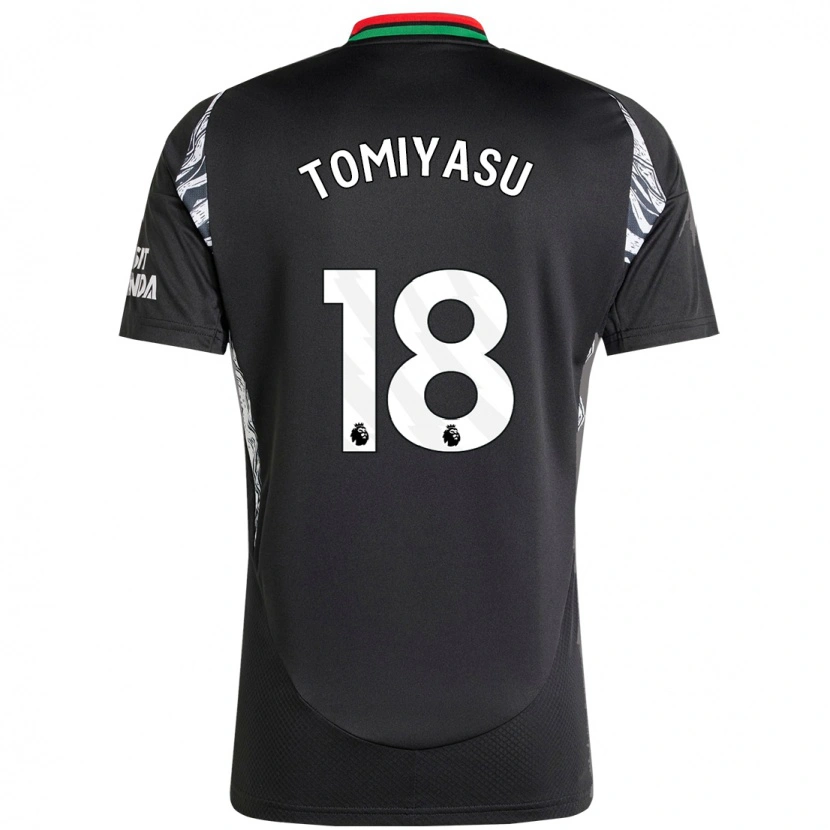 Danxen Femme Maillot Takehiro Tomiyasu #18 Noir Tenues Extérieur 2024/25 T-Shirt