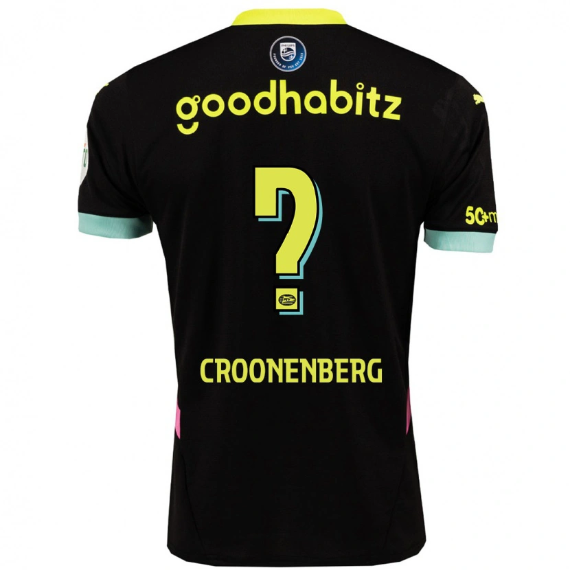 Danxen Femme Maillot Luca Croonenberg #0 Noir Jaune Tenues Extérieur 2024/25 T-Shirt
