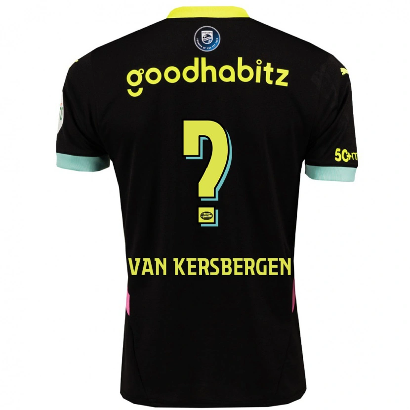 Danxen Femme Maillot Sander Van Kersbergen #0 Noir Jaune Tenues Extérieur 2024/25 T-Shirt