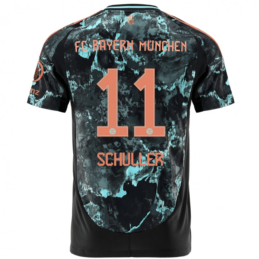 Danxen Femme Maillot Lea Schüller #11 Noir Tenues Extérieur 2024/25 T-Shirt