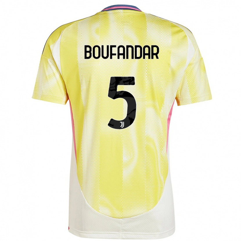 Danxen Femme Maillot Adam Boufandar #5 Jaune Solaire Tenues Extérieur 2024/25 T-Shirt