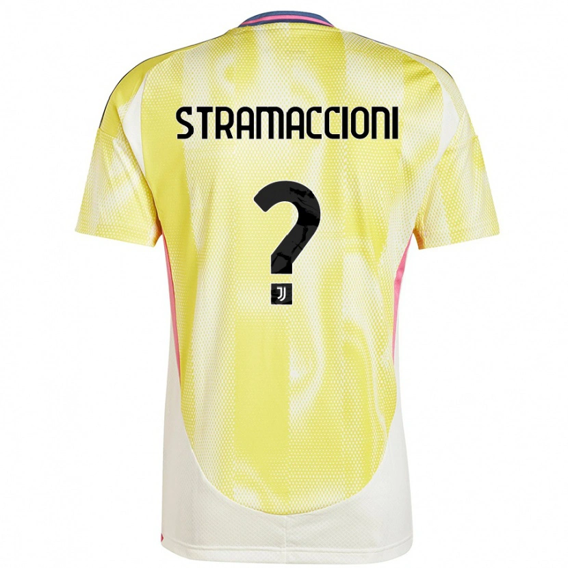Danxen Femme Maillot Diego Stramaccioni #0 Jaune Solaire Tenues Extérieur 2024/25 T-Shirt