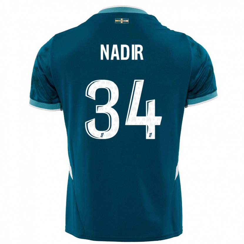 Danxen Femme Maillot Bilal Nadir #34 Turquoise Bleu Tenues Extérieur 2024/25 T-Shirt