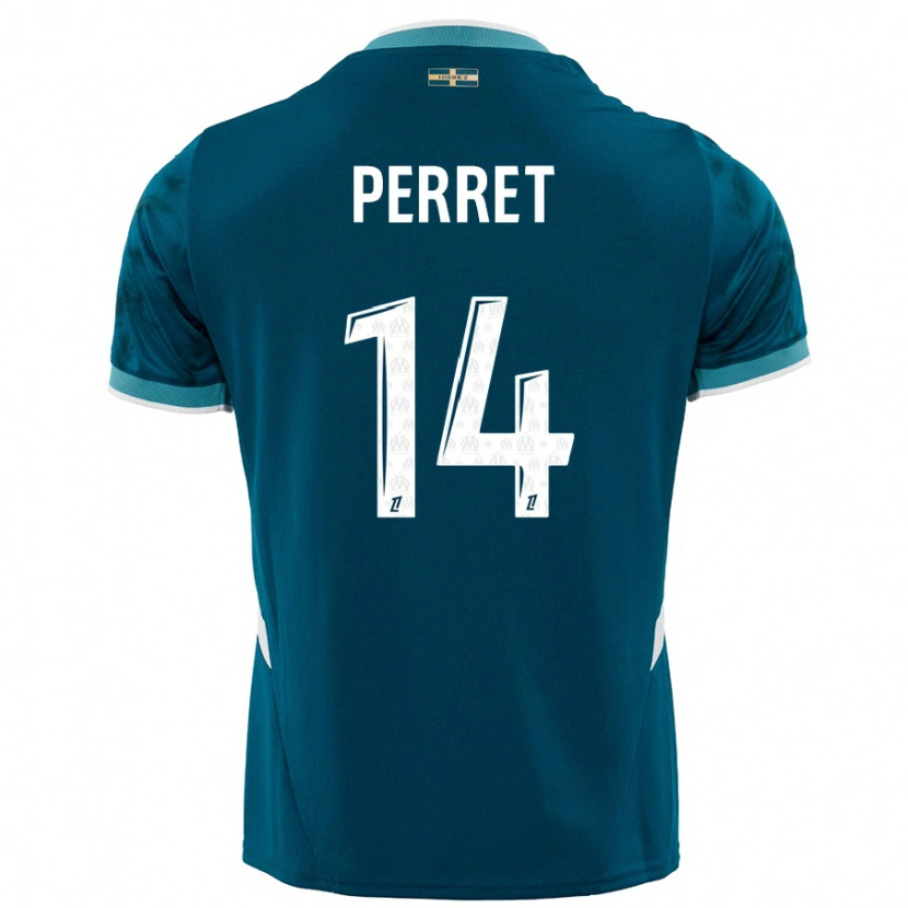Danxen Femme Maillot Jenny Perret #14 Turquoise Bleu Tenues Extérieur 2024/25 T-Shirt