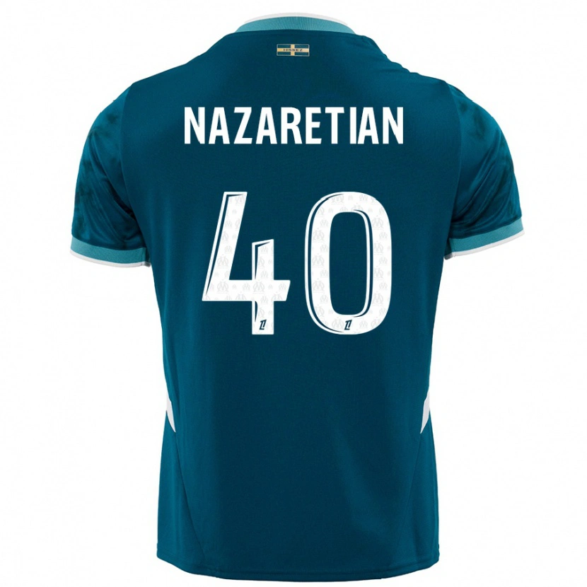 Danxen Femme Maillot Manuel Nazaretian #40 Turquoise Bleu Tenues Extérieur 2024/25 T-Shirt