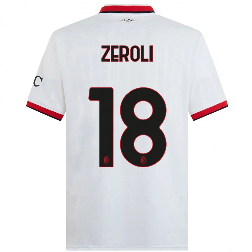 Danxen Femme Maillot Kevin Zeroli #18 Blanc Noir Rouge Tenues Extérieur 2024/25 T-Shirt