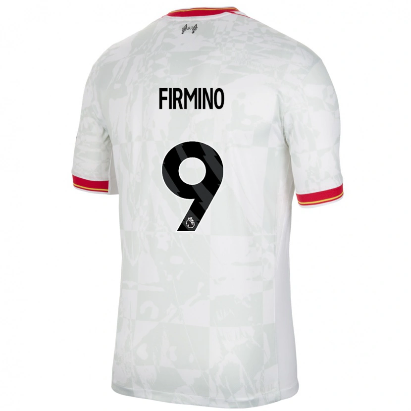 Danxen Femme Maillot Roberto Firmino #9 Blanc Rouge Noir Troisieme 2024/25 T-Shirt