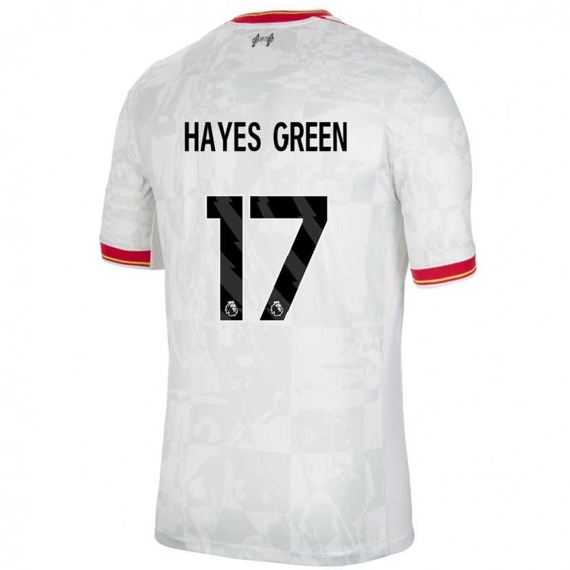 Danxen Femme Maillot Charlie Hayes-Green #17 Blanc Rouge Noir Troisieme 2024/25 T-Shirt