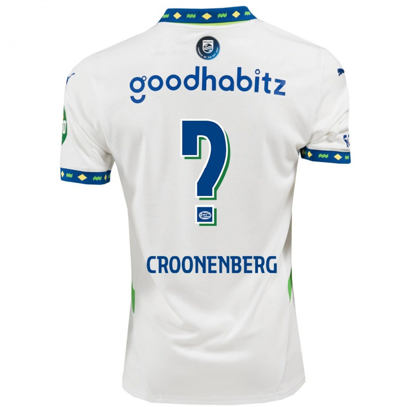 Danxen Femme Maillot Luca Croonenberg #0 Blanc Bleu Foncé Troisieme 2024/25 T-Shirt