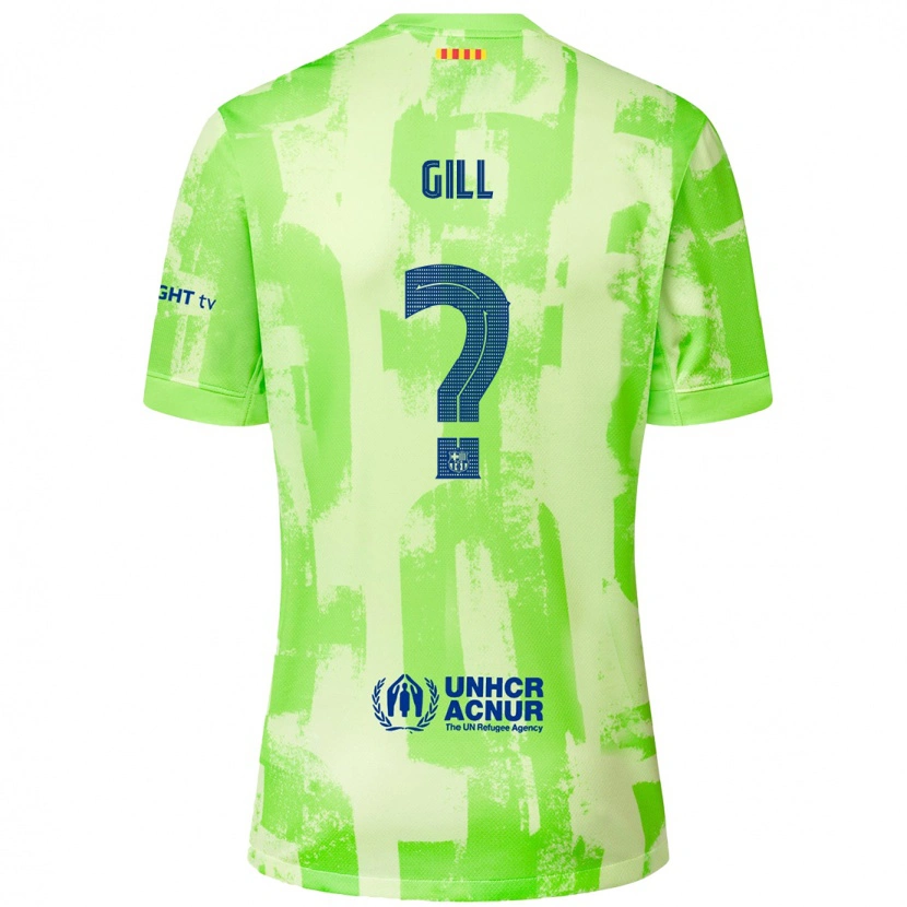 Danxen Femme Maillot Adrian Gill #0 Citron Vert Troisieme 2024/25 T-Shirt